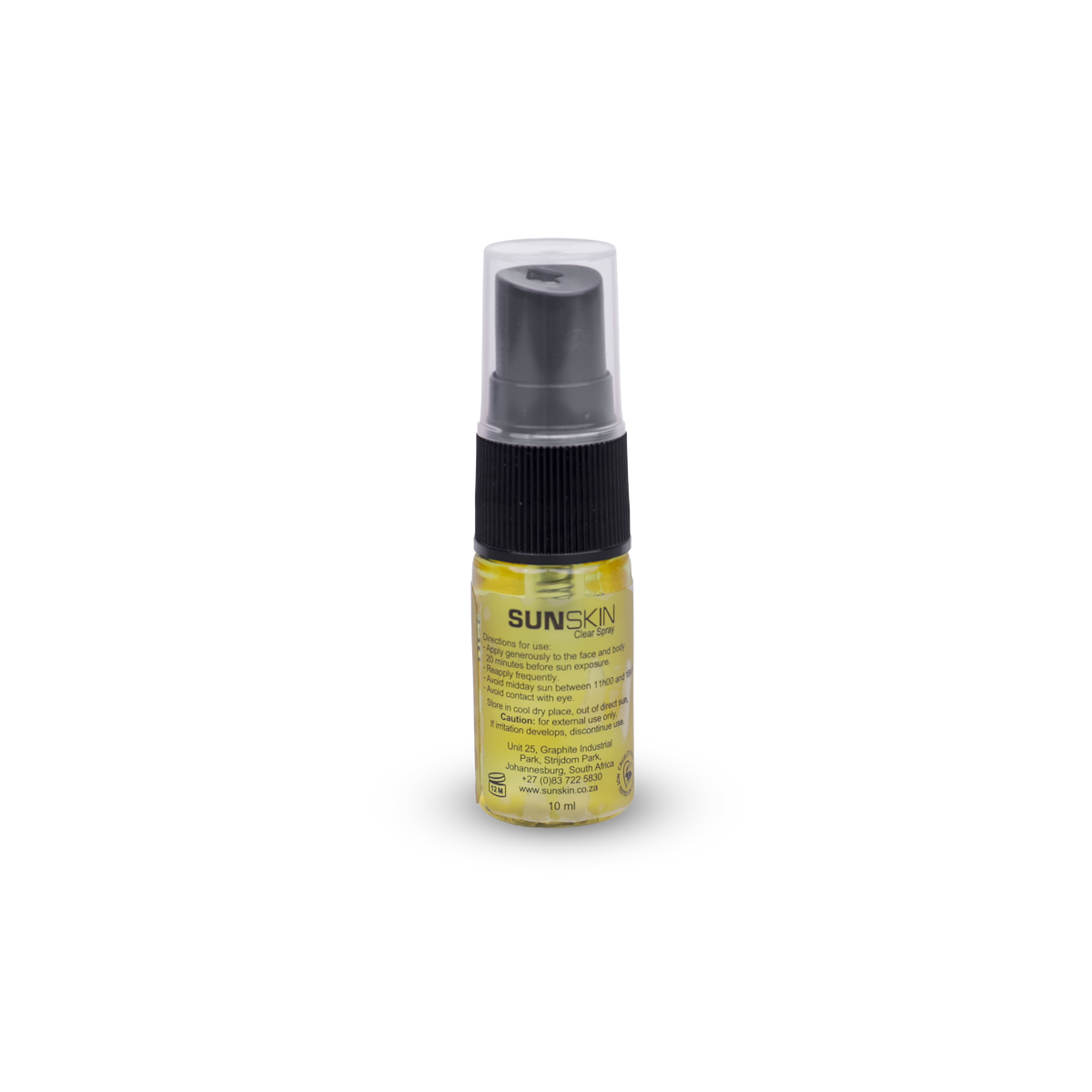 Clear sunscreen spray with natural skin finish