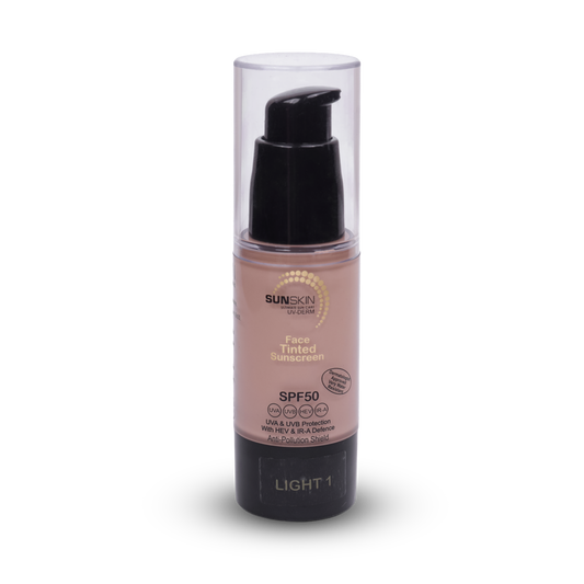 Tinted face sunscreen SPF50 cream-gel
