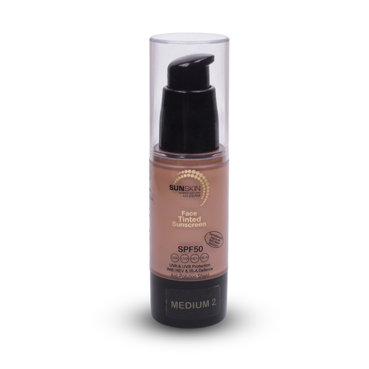 Tinted face sunscreen SPF50 cream-gel