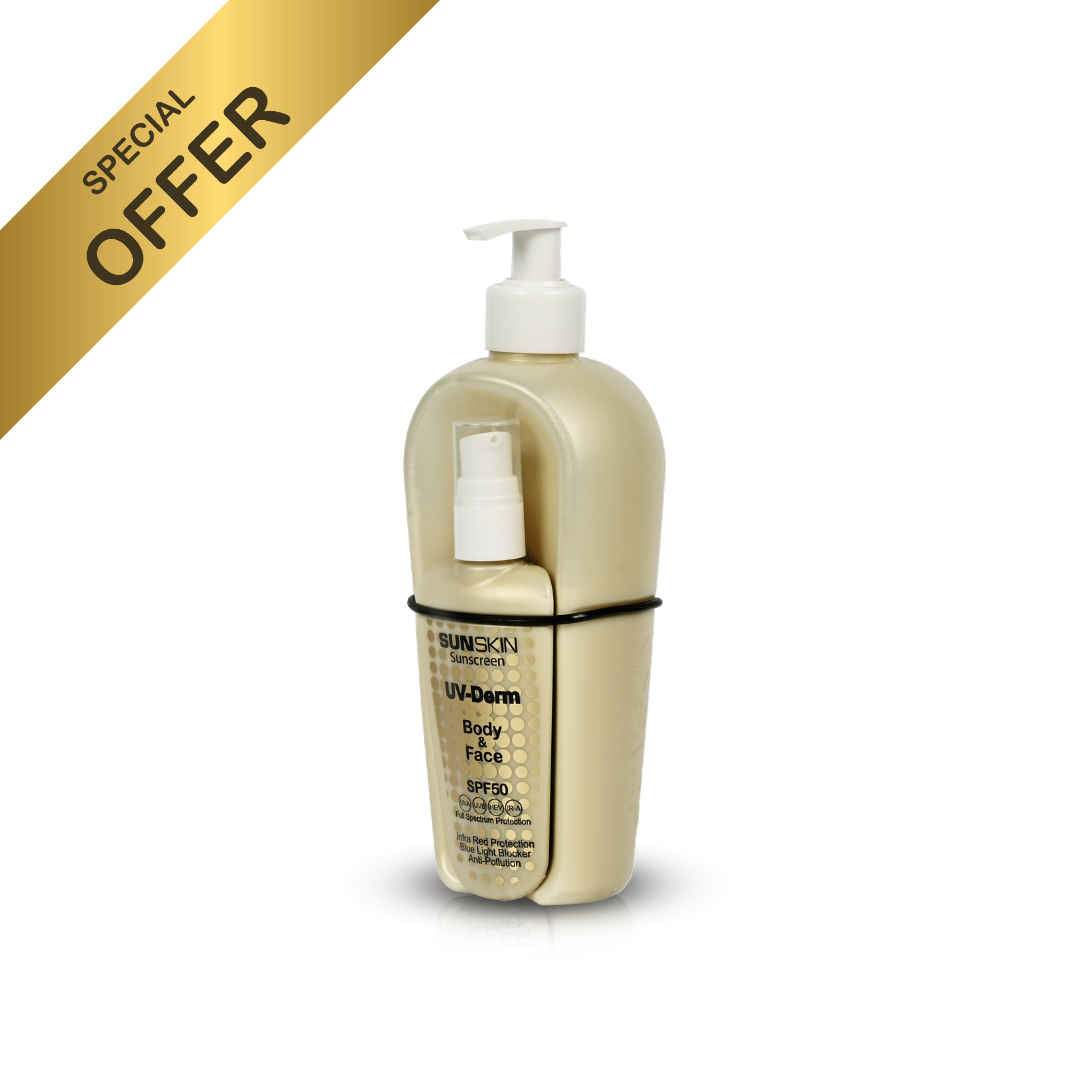 UV-Derm Body & Face Sunscreen SPF50 – On-the-Go Bottles