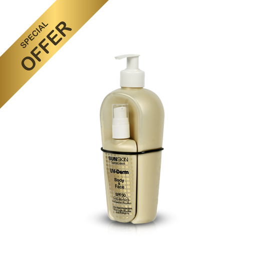 UV-Derm Body & Face Sunscreen SPF50 – On-the-Go Bottles