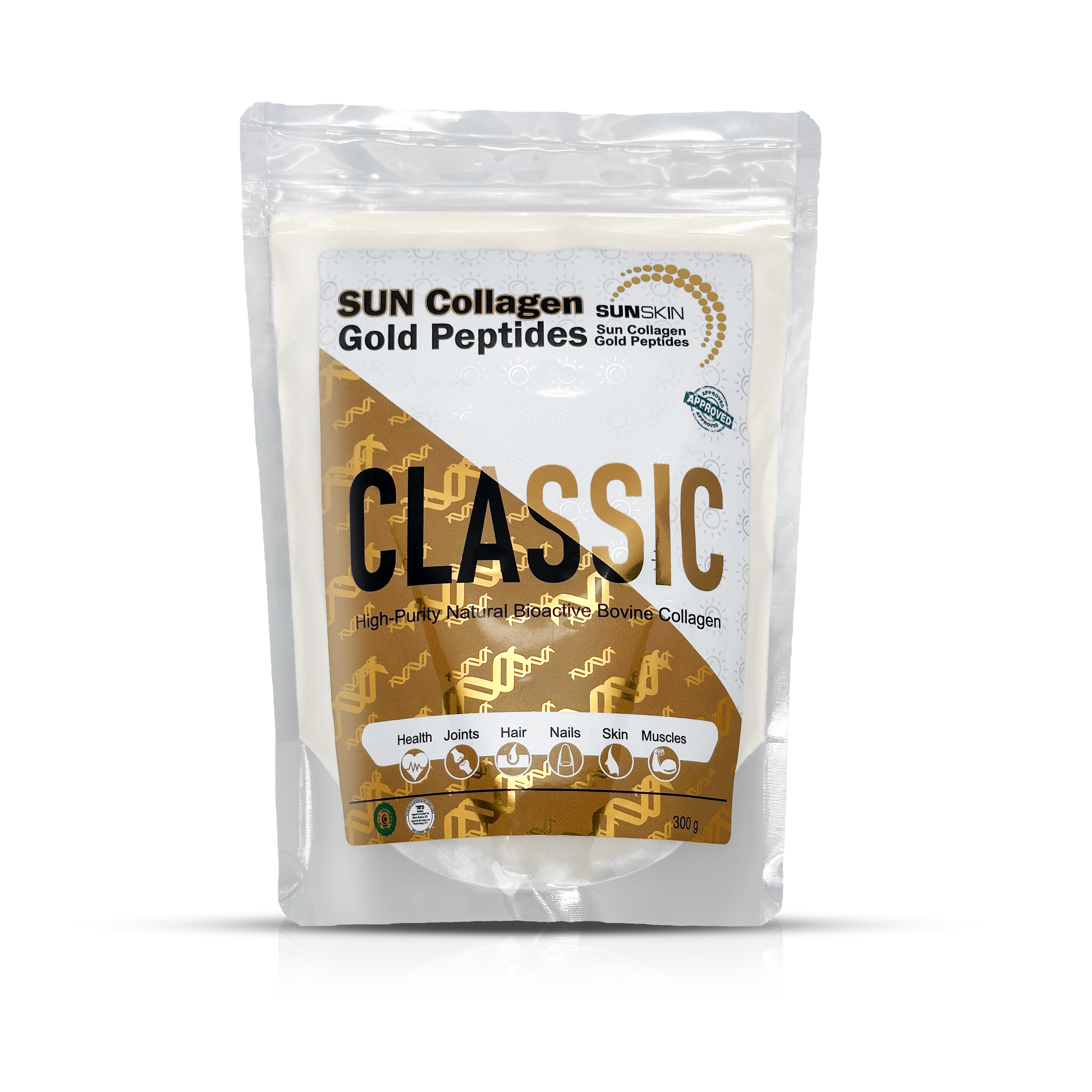 Pure collagen peptides with vitamin C