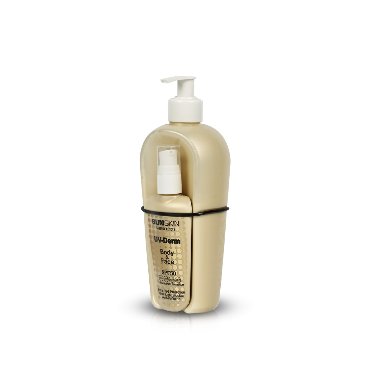 Full spectrum sunscreen on-the-go bottles