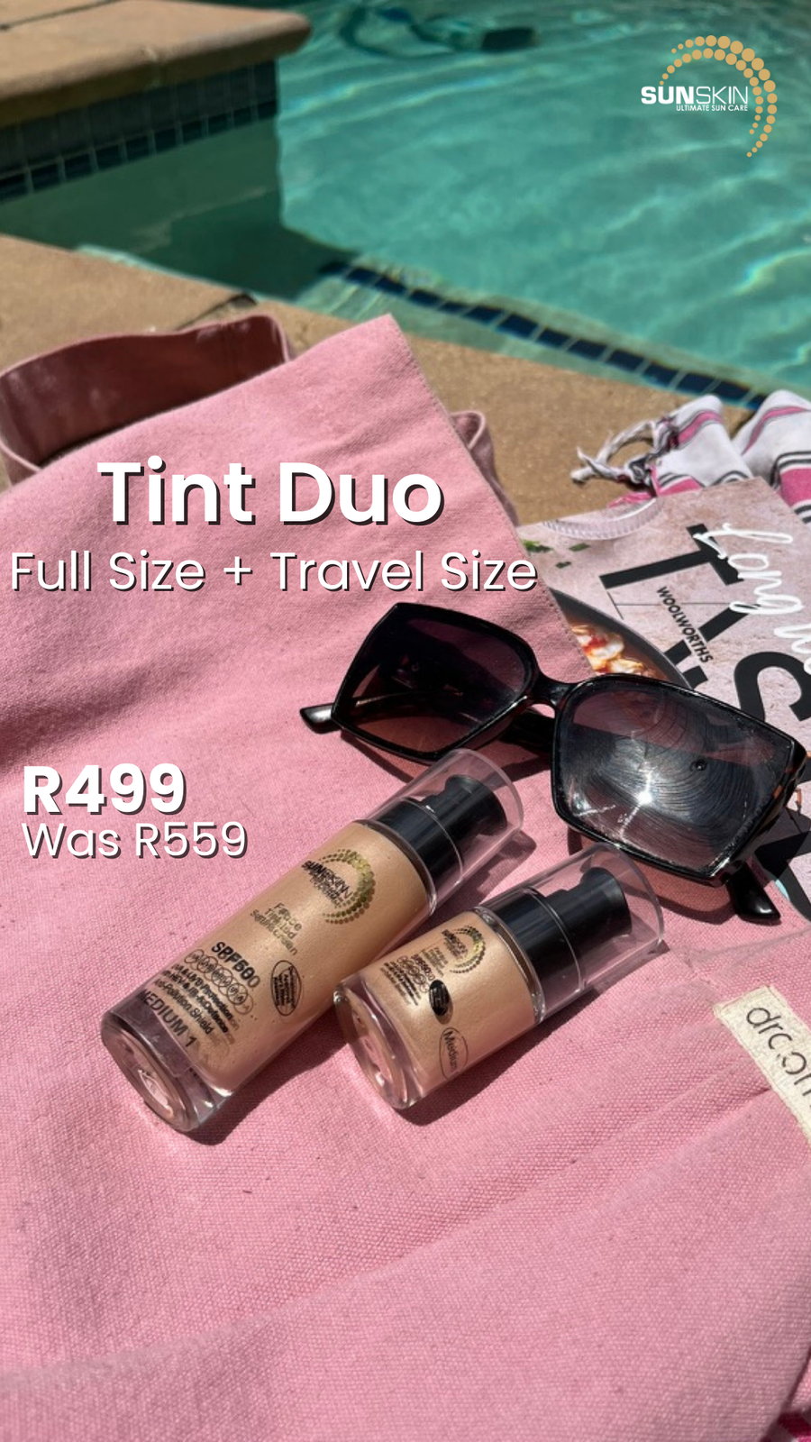 Tinted face sunscreen SPF50 cream-gel