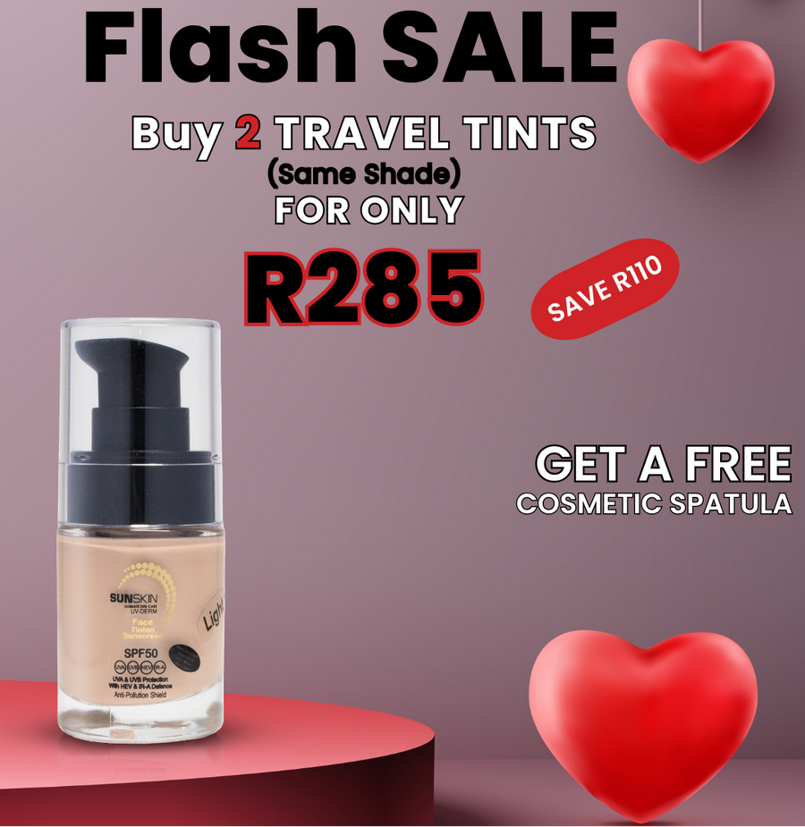 Travel size tinted sunscreen SPF50